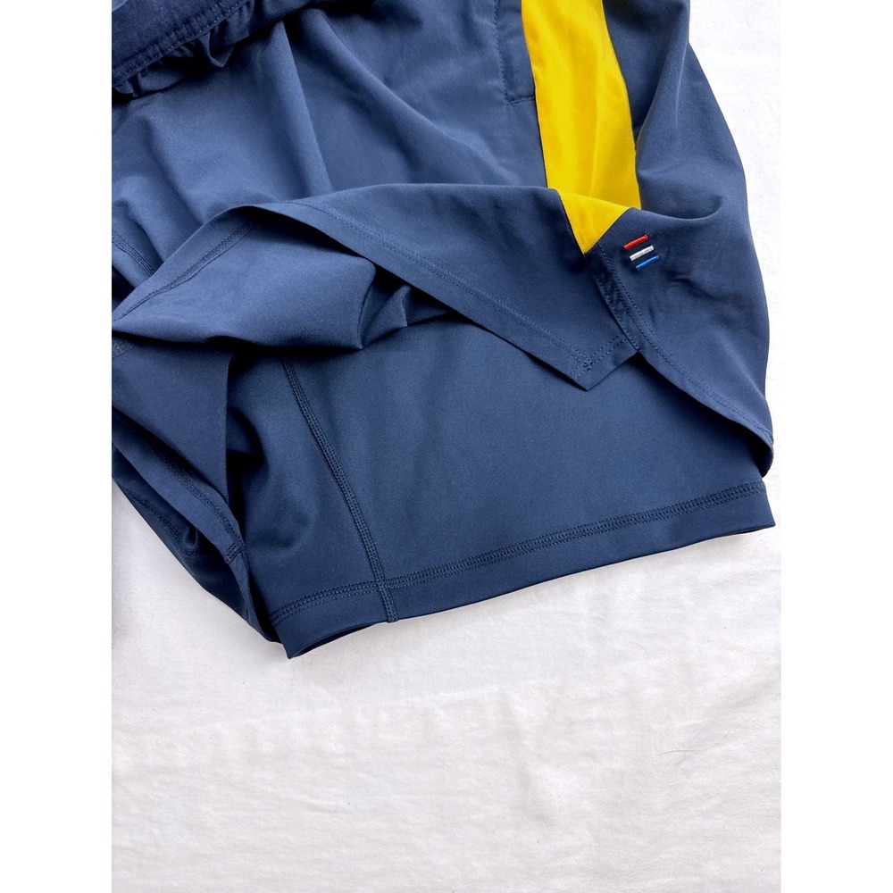 Fourlaps Mens XL 7 Inch 2-in-1 Training Shorts Navy Blue Yellow Activewear - Picture 3 of 6